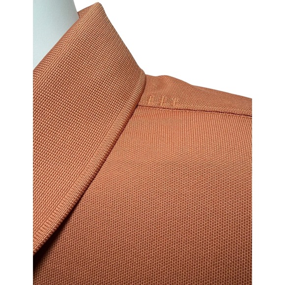 Lululemon Evolution Polo Shirt Mens Medium Orange Pima Cotton Blend Short Sleeve - Picture 6 of 9